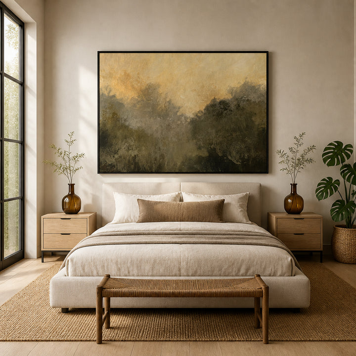 Room mockup featuring Devon Wood Sunrise Art Print