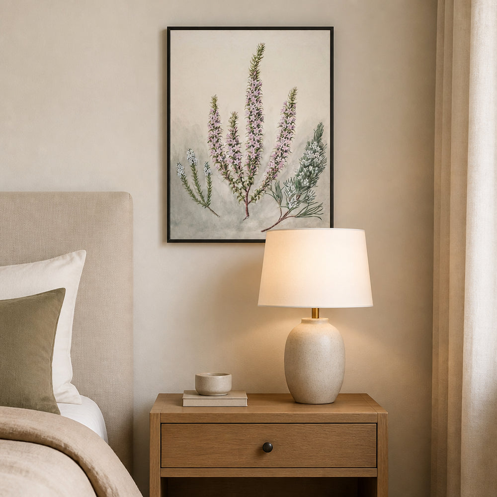 Room mockup featuring Antique Epacris by Sarah Featon Art Print
