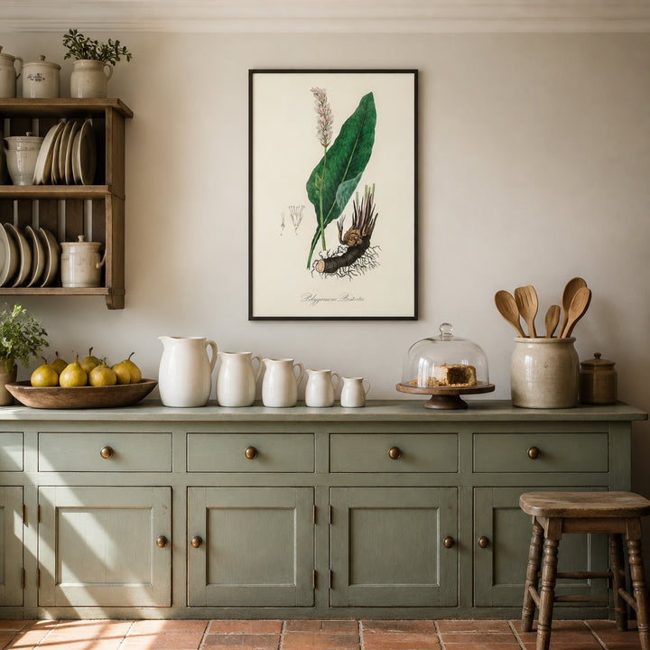 Room mockup featuring Bistort Illustration by John Stephenson Art Print