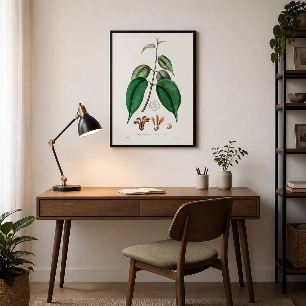 Room mockup featuring Borneo Camphor Illustration by John Art Print