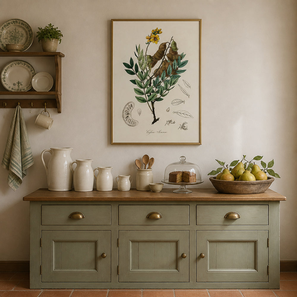 Room mockup featuring Cassia Senna Illustration by John Stephenson and James Morss Art Print
