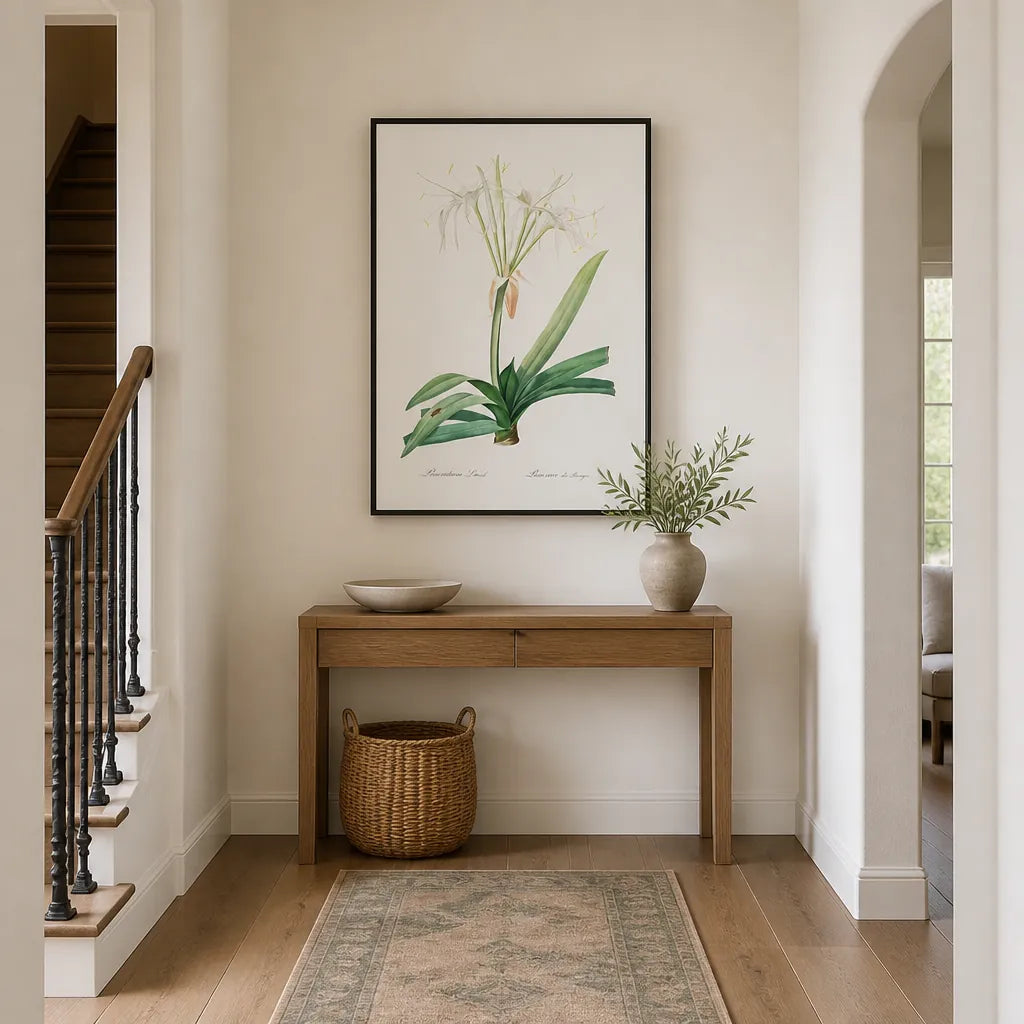 Room mockup featuring Pancratium littorale by Pierre-Joseph Redouté Art Print