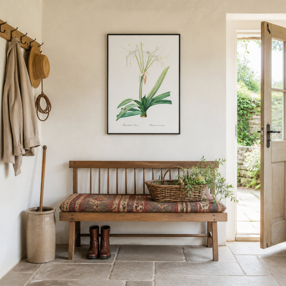 Room mockup featuring Pancratium littorale by Pierre-Joseph Redouté Art Print