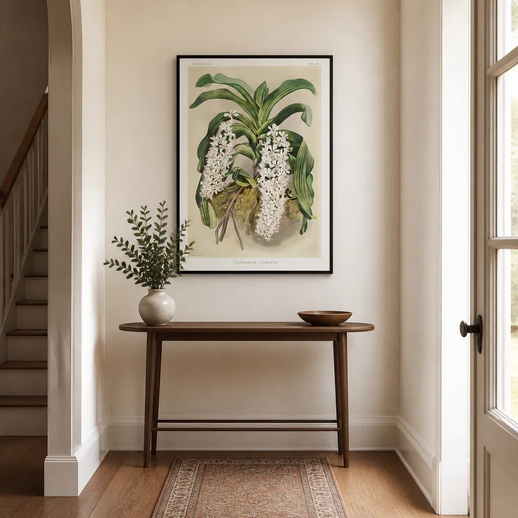 Room mockup featuring Saccolabium giganteum by Frederick Sander Art Print