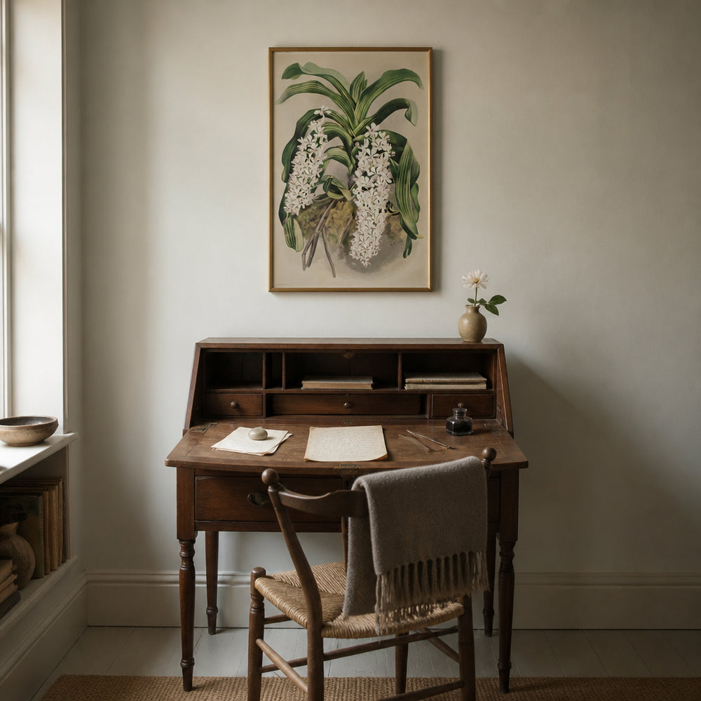 Room mockup featuring Saccolabium giganteum by Frederick Sander Art Print