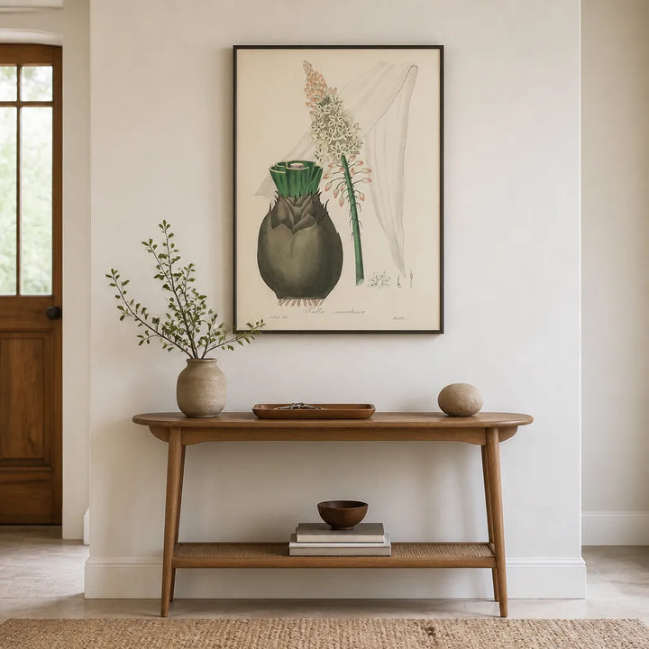 Room mockup featuring Squill Illustration by John Stephenson Art Print