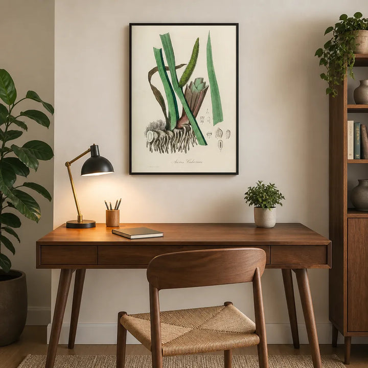 Room mockup featuring Sweet Flag Acorus Calamus Art Print