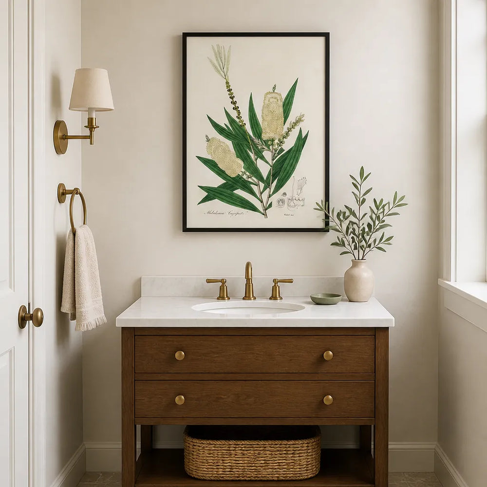 Room mockup featuring Melaleuca (Cajeput) by John Art Print
