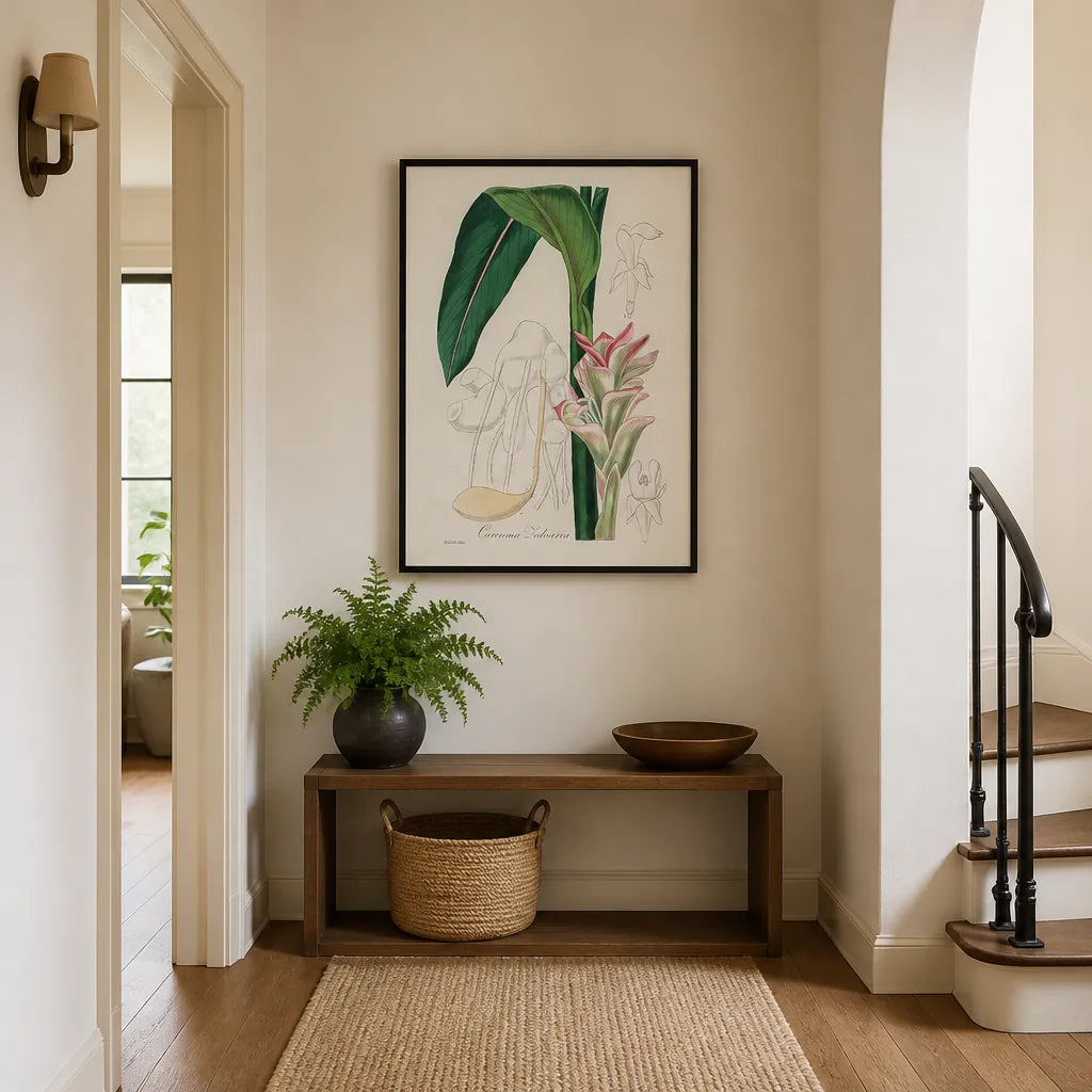 Room mockup featuring Curcuma Zedoaria by John Art Print
