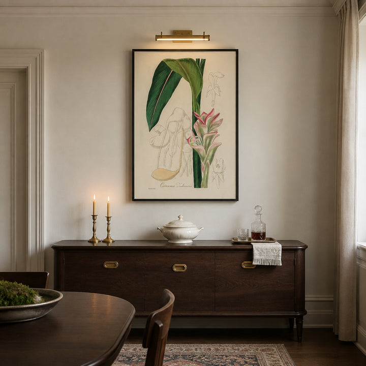 Room mockup featuring Curcuma Zedoaria by John Art Print
