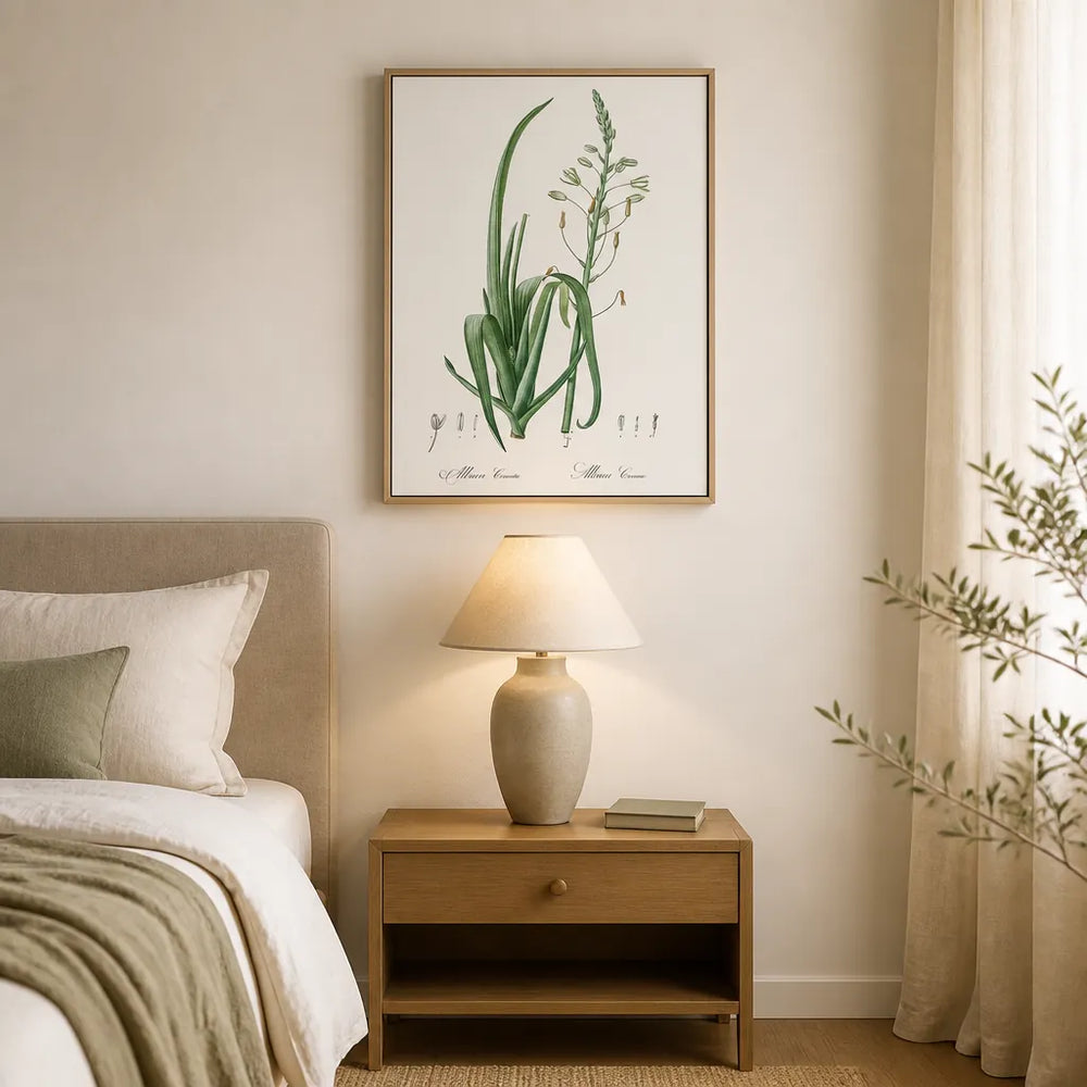 Room mockup featuring Albuca Cornuta by Pierre-Joseph Redouté Art Print