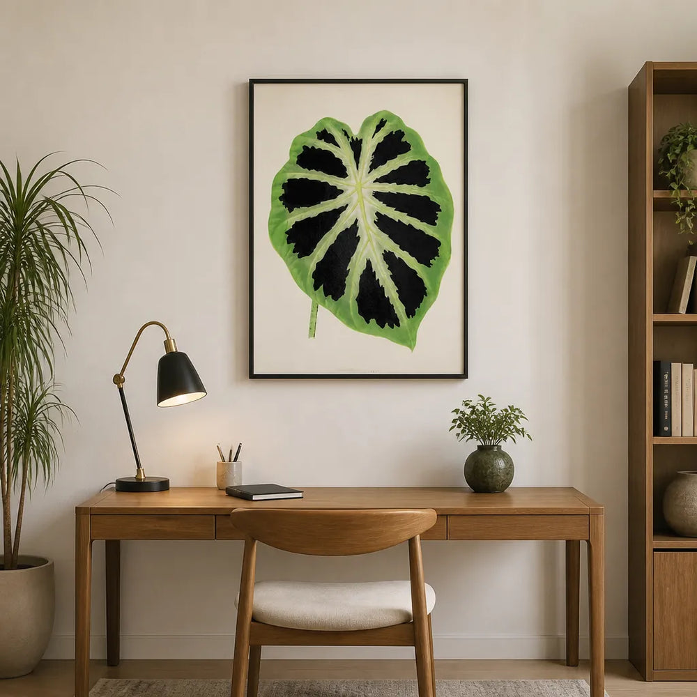 Room mockup featuring Green Alocasia Leaf Art Print