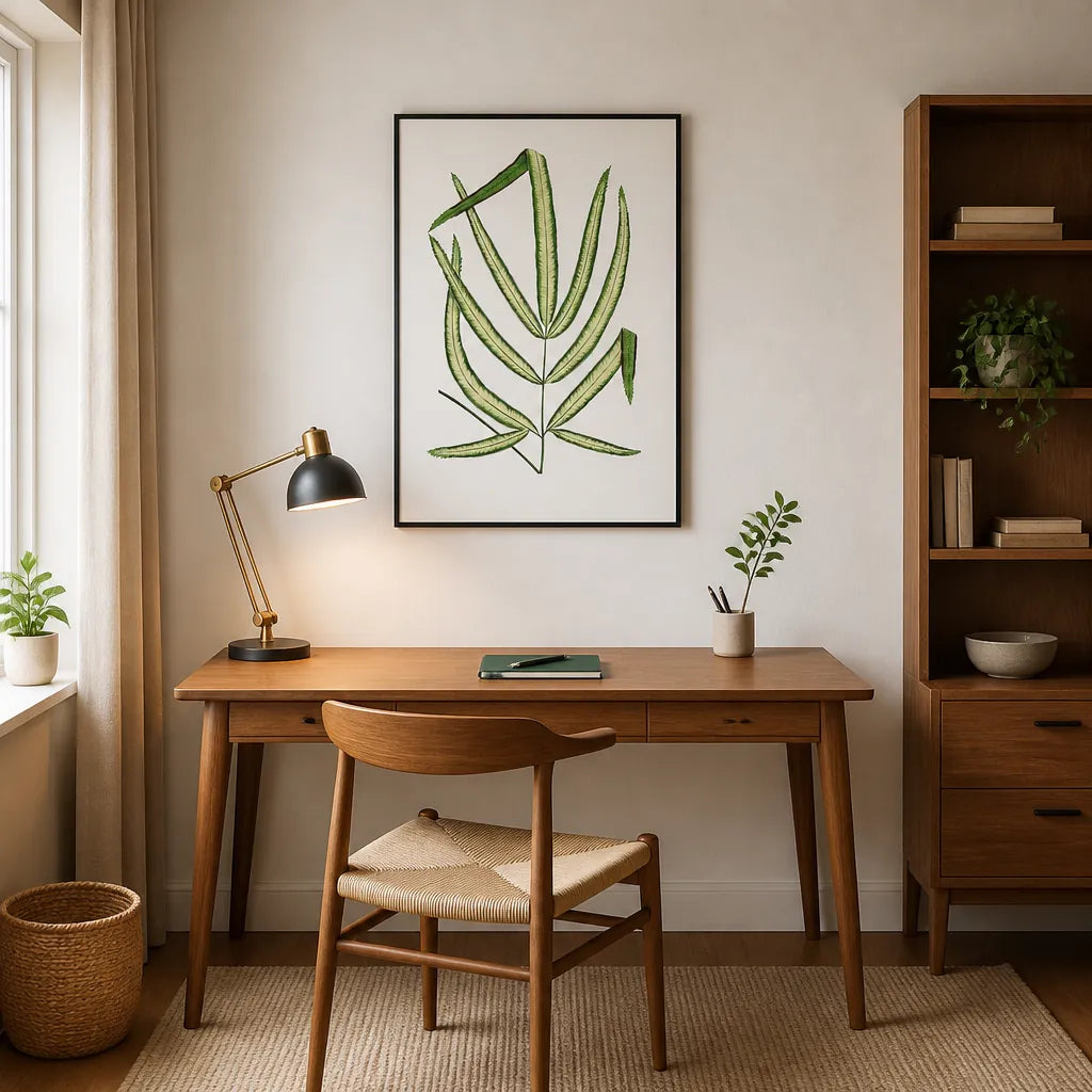 Room mockup featuring Pteris Cretica Leaf Illustration Art Print