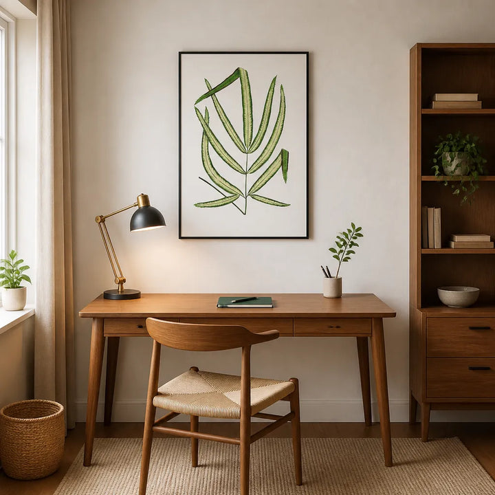 Room mockup featuring Pteris Cretica Leaf Illustration Art Print
