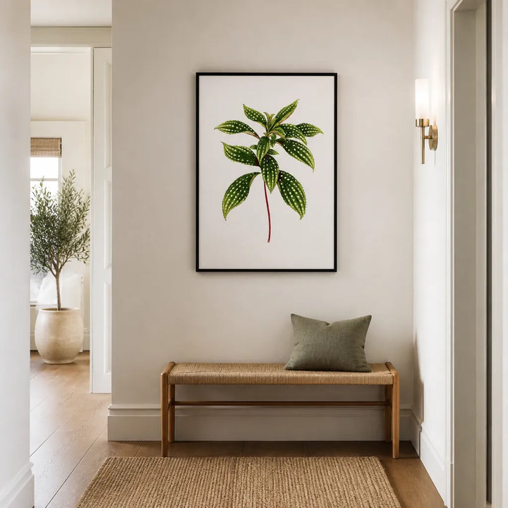 Room mockup featuring Sonerila Margarita Leaf Illustration Art Print