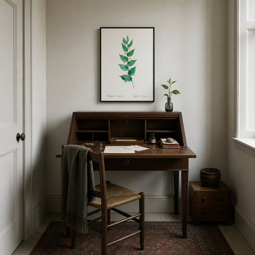 Room mockup featuring Twistedstalk Illustration by Pierre-Joseph Redouté Art Print