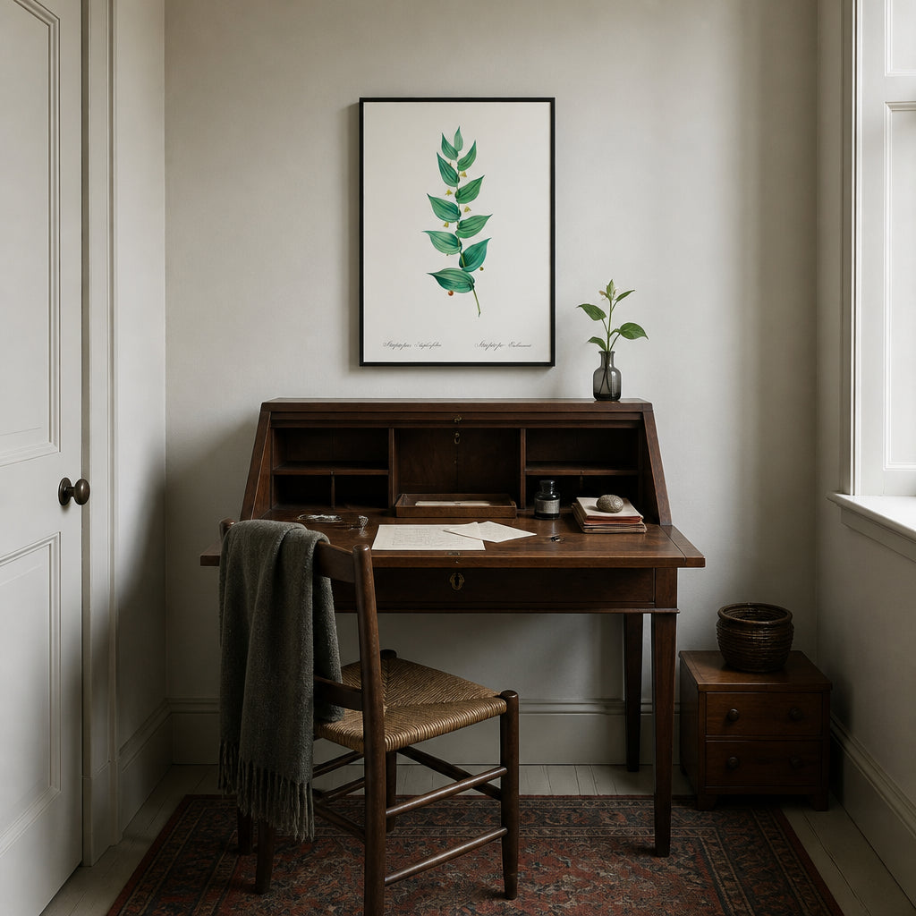 Room mockup featuring Twistedstalk Illustration by Pierre-Joseph Redouté Art Print