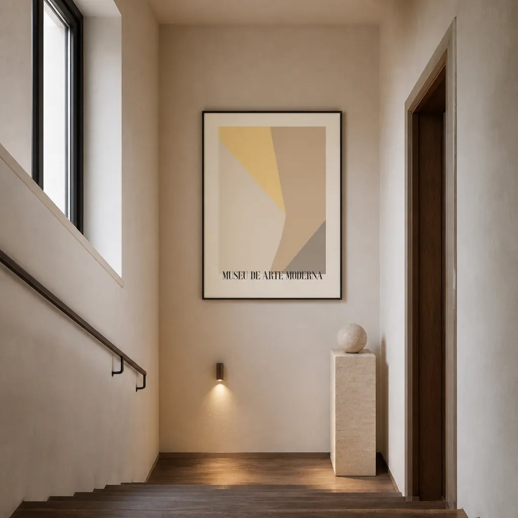 Room mockup featuring Modern Geometric Composition Art Print