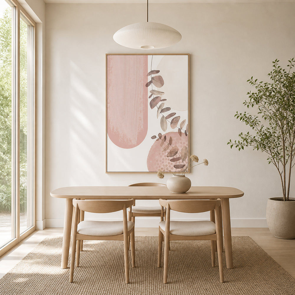 Room mockup featuring Boho Pink Serenity Art Print