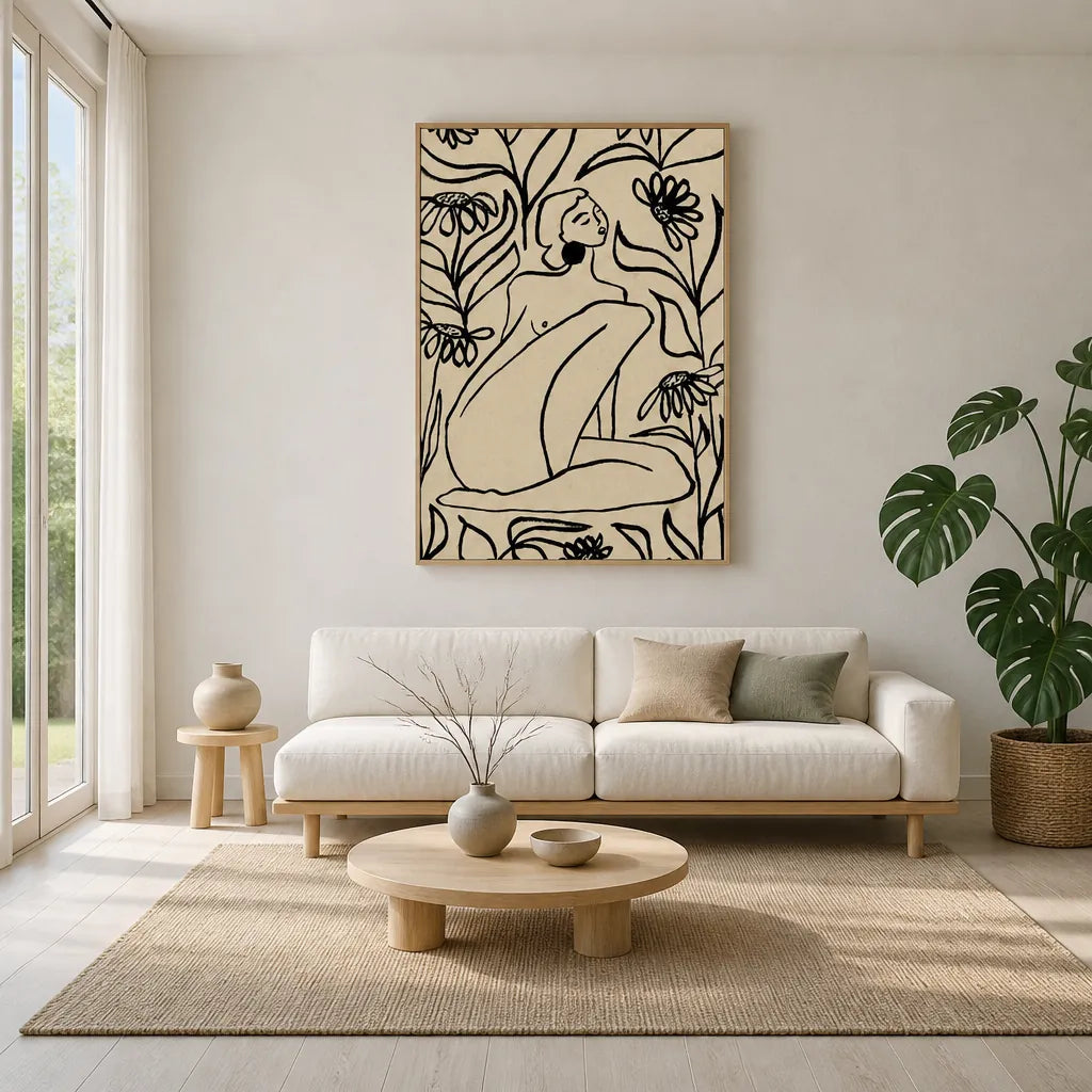 Room mockup featuring Daydream In Sunflowers Art Print