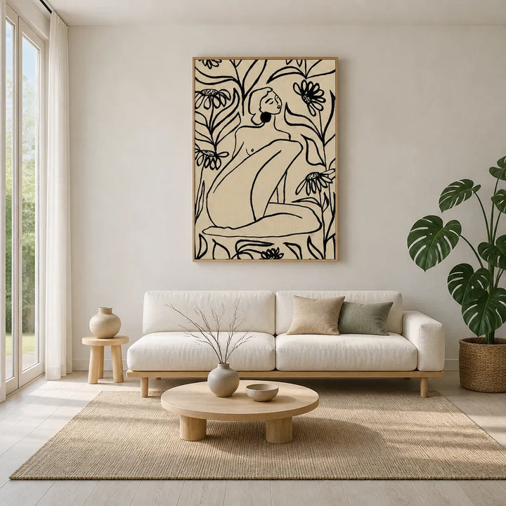 Room mockup featuring Daydream In Sunflowers Art Print
