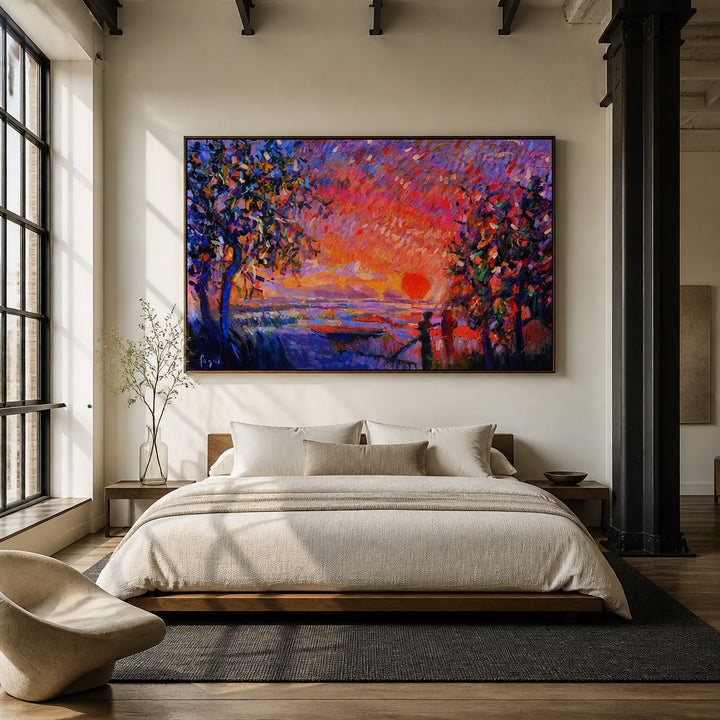 Room mockup featuring Twilight Sunset Companions Art Print