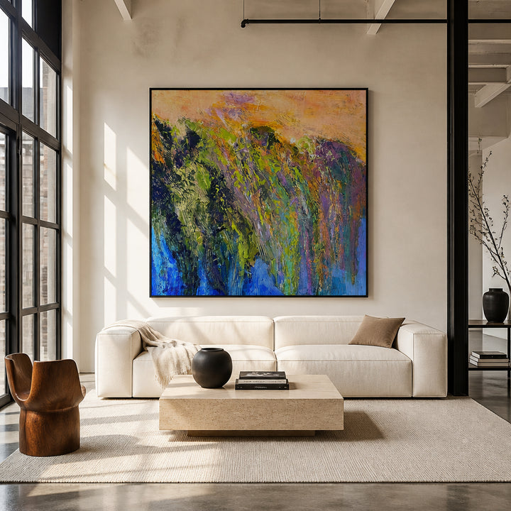 Room mockup featuring Marsh Daybreak Awakening Art Print