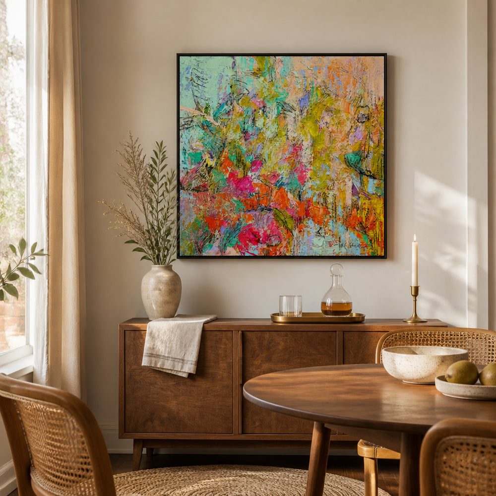 Room mockup featuring Splendid Garden Symphony Art Print