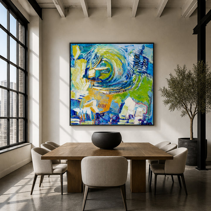 Room mockup featuring Whirling Pathways Art Print