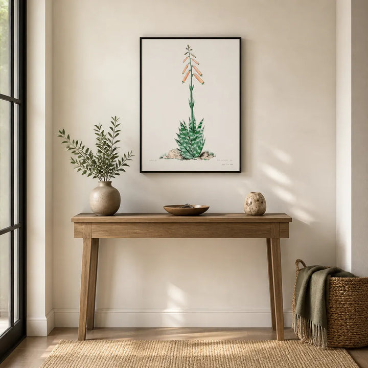 Room mockup featuring Aloe Vera Familie Der Cacteen Art Print