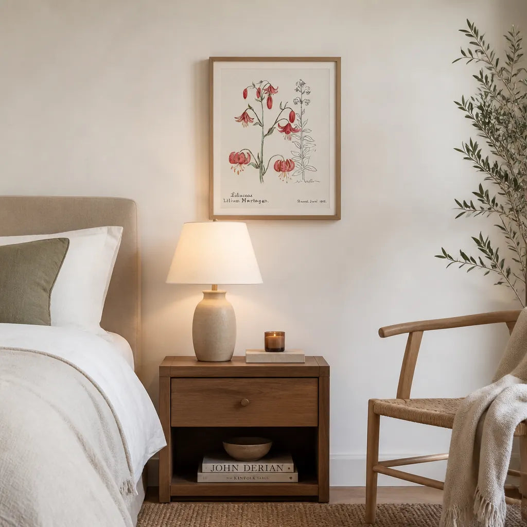 Room mockup featuring Lilium Martagon Art Print