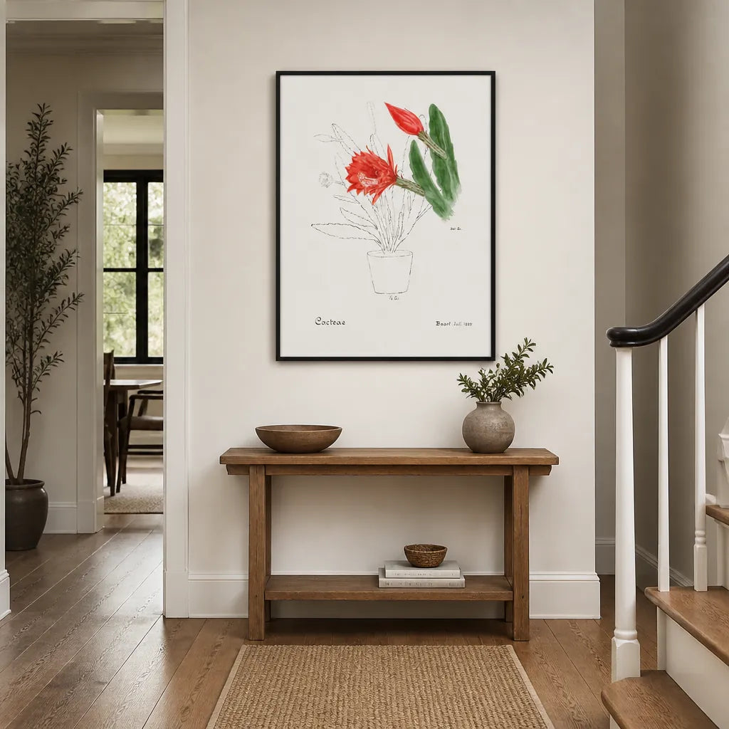 Room mockup featuring Orchid Cactus by Familie Der Cacteen Art Print