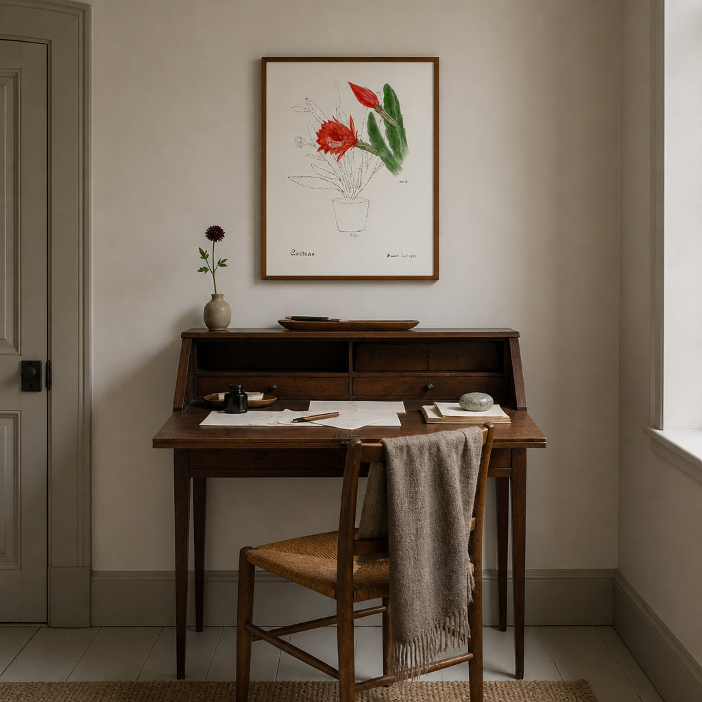 Room mockup featuring Orchid Cactus by Familie Der Cacteen Art Print