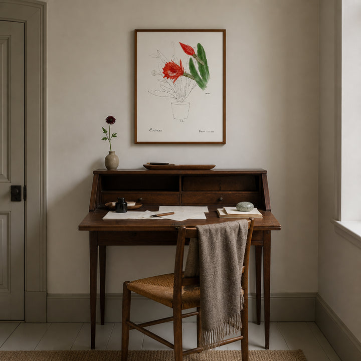 Room mockup featuring Orchid Cactus by Familie Der Cacteen Art Print