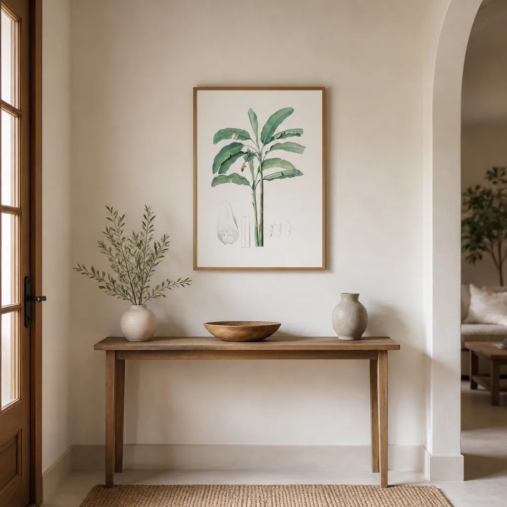 Room mockup featuring Banana Illustration by Pierre Joseph Redouté Art Print