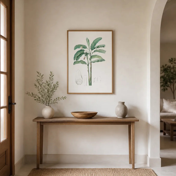 Room mockup featuring Banana Illustration by Pierre Joseph Redouté Art Print