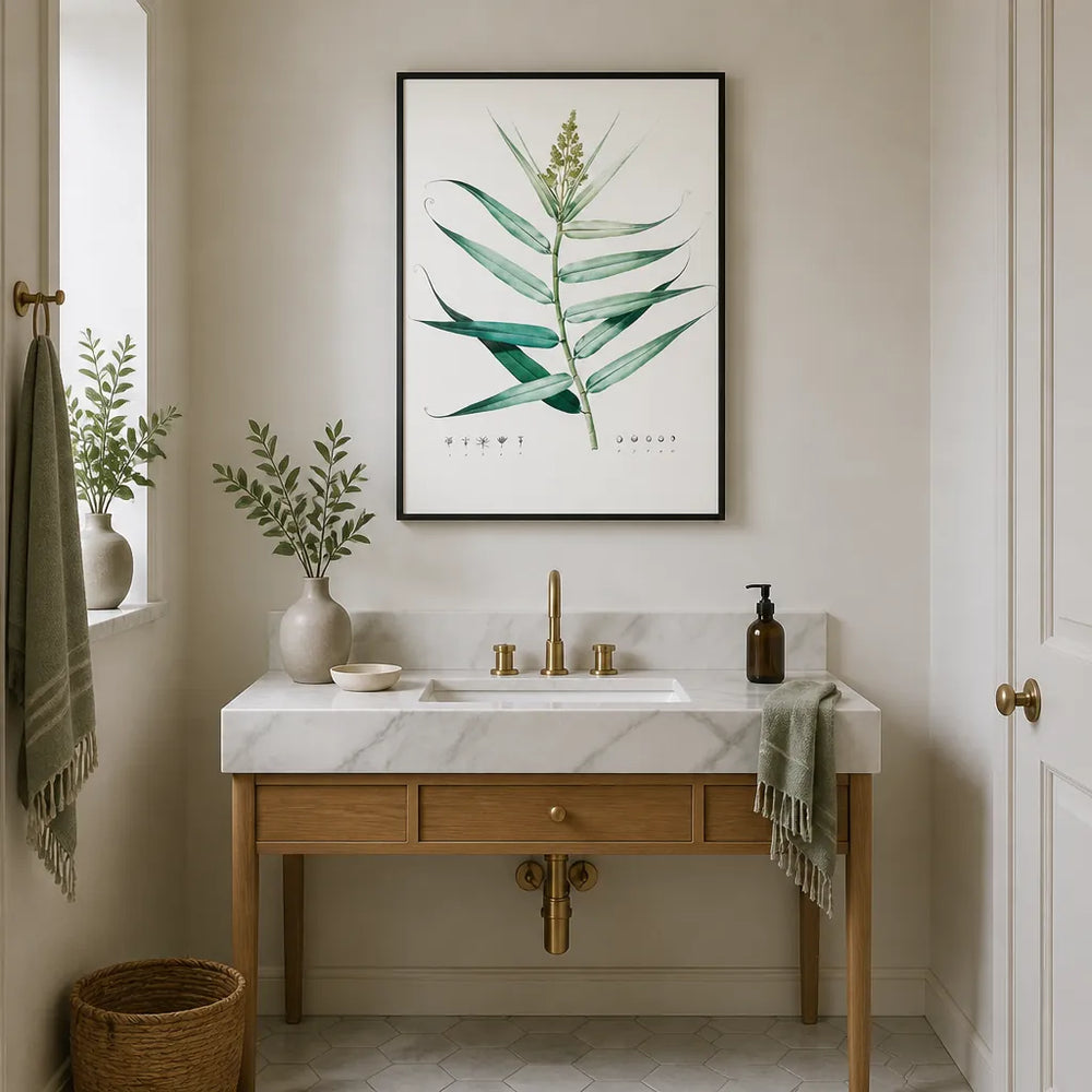 Room mockup featuring Bush Cane by Pierre-Joseph Redouté Art Print