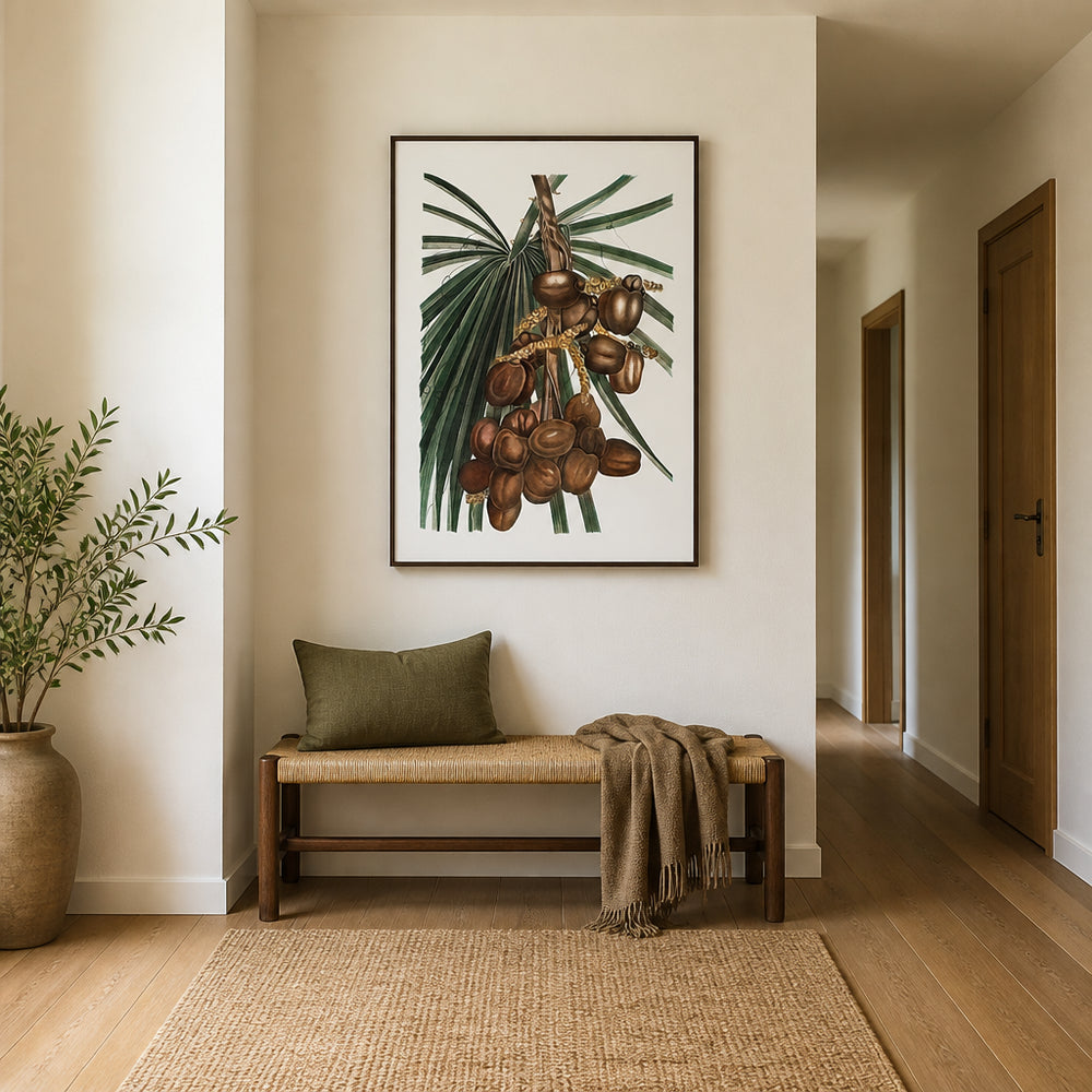 Room mockup featuring Date Palm by Pancrace Bessa Art Print