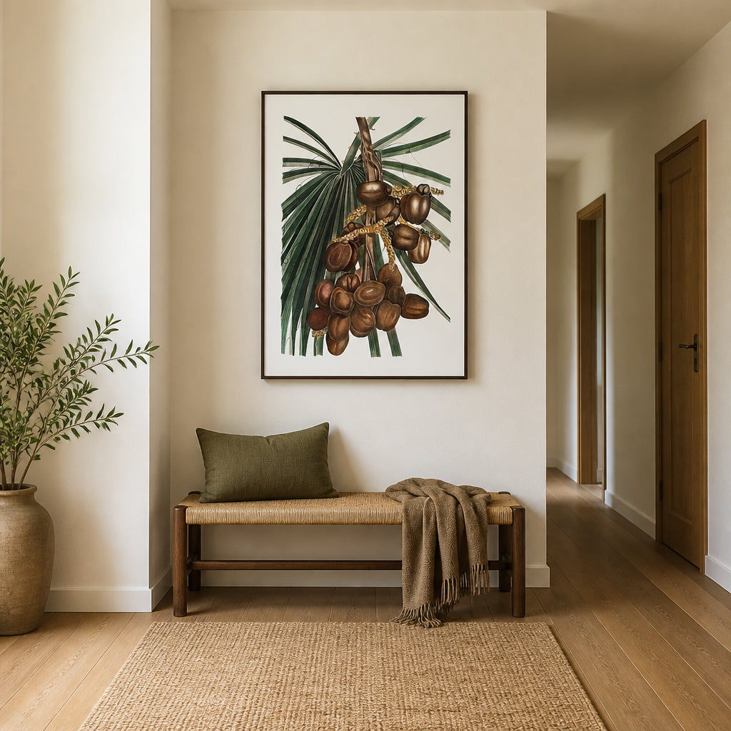 Room mockup featuring Date Palm by Pancrace Bessa Art Print