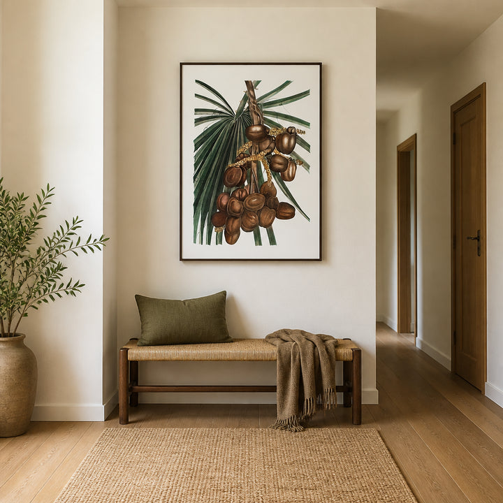 Room mockup featuring Date Palm by Pancrace Bessa Art Print