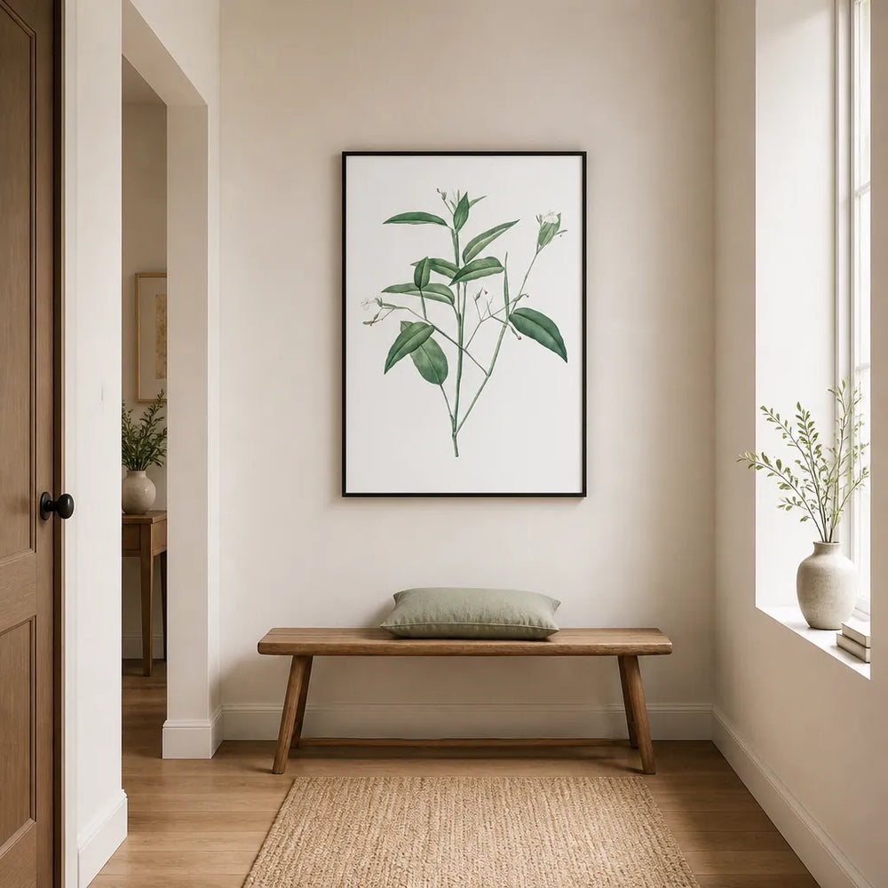 Room mockup featuring Maranta Arundinacea by Pierre-Joseph Redouté Art Print