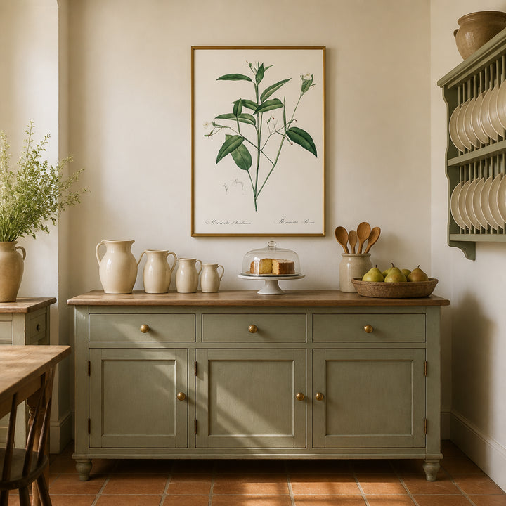 Room mockup featuring Maranta Arundinacea by Pierre-Joseph Redouté Art Print