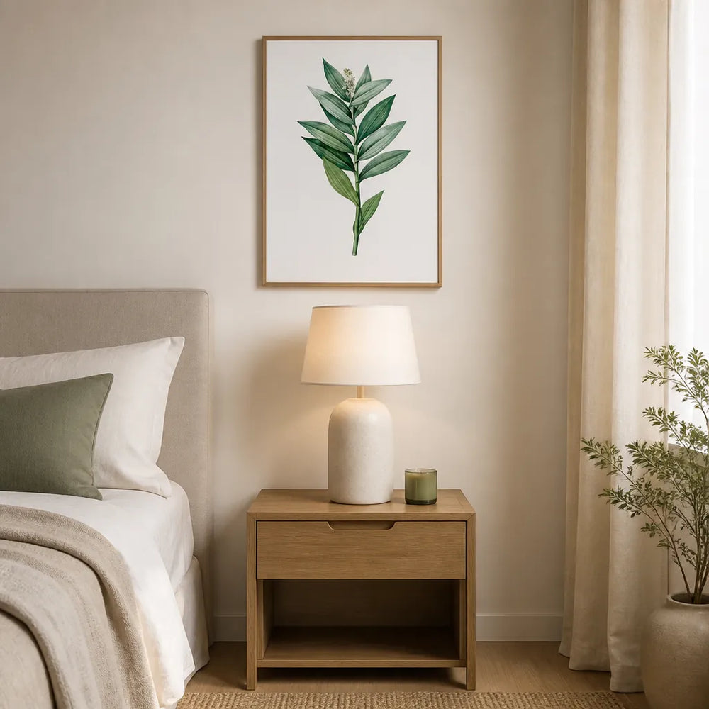 Room mockup featuring Smilacina stellata by Pierre-Joseph Redouté Art Print