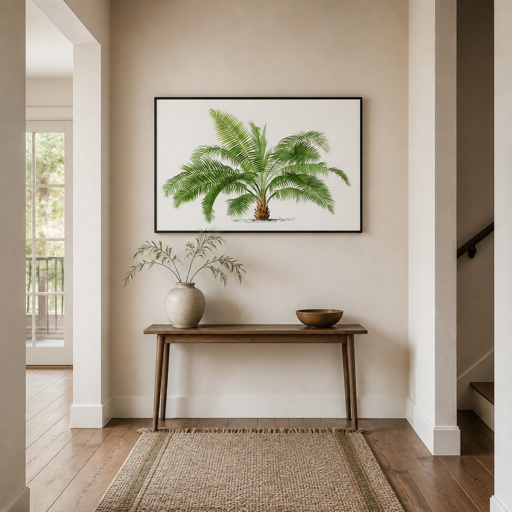 Room mockup featuring Vintage Palm Tree 18 Art Print