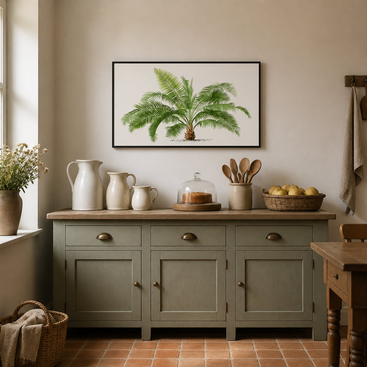 Room mockup featuring Vintage Palm Tree 18 Art Print