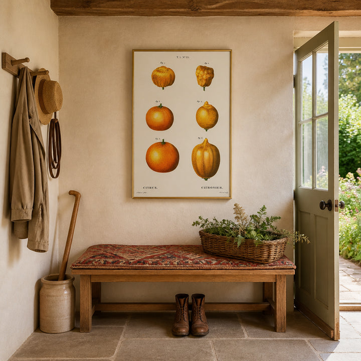 Room mockup featuring Citrus Varieties Art Print