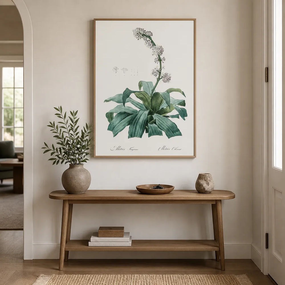 Room mockup featuring Aletris Fragrans by Pierre-Joseph Redouté Art Print