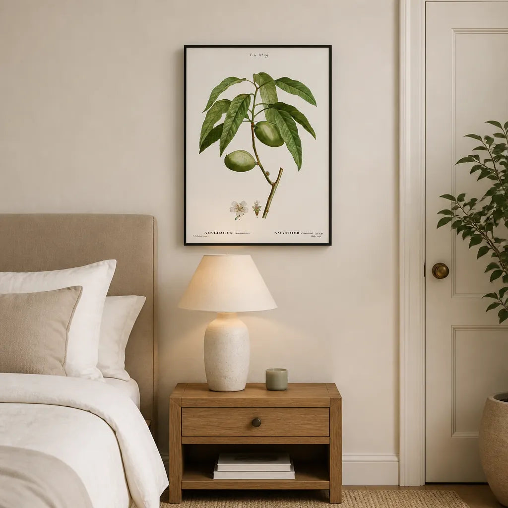 Room mockup featuring Amygdalus communis Art Print