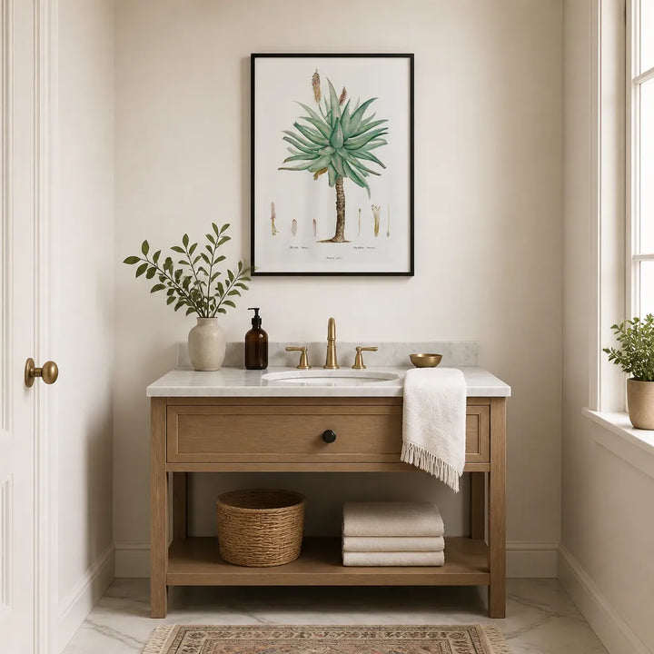 Room mockup featuring Aloe Ferox by Pierre-Joseph Redouté Art Print