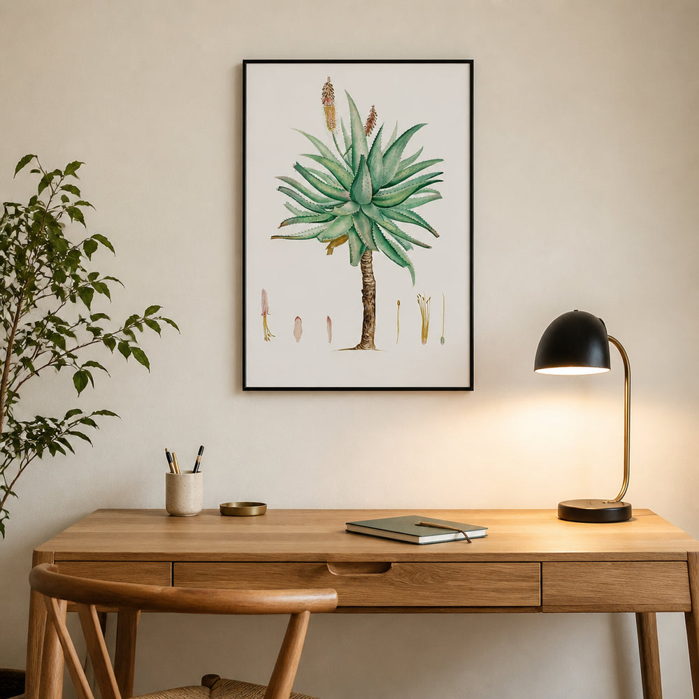 Room mockup featuring Aloe Ferox by Pierre-Joseph Redoute